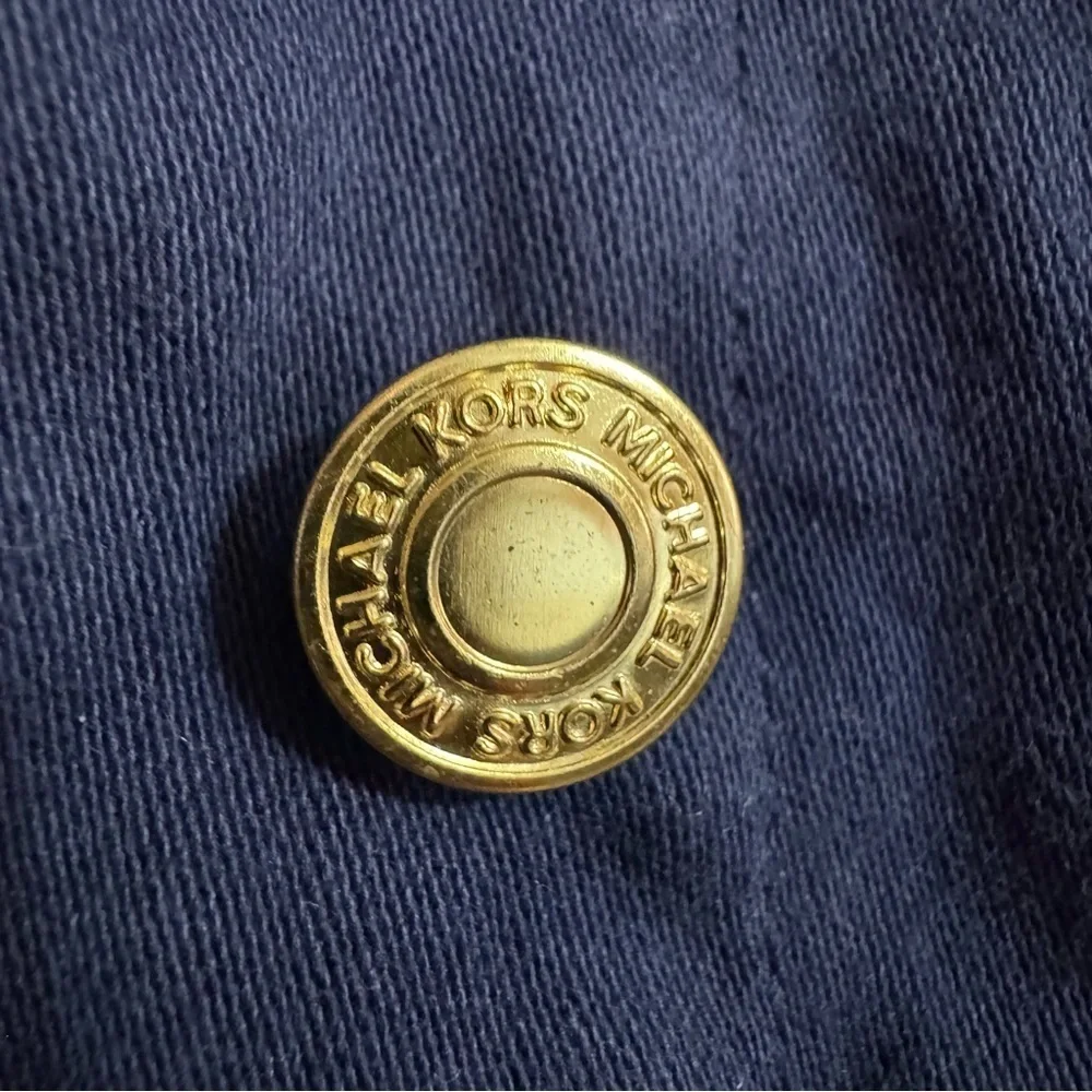Michael Michael Kors Dark Blue Jean Jacket with Gold Buttons Size Medium